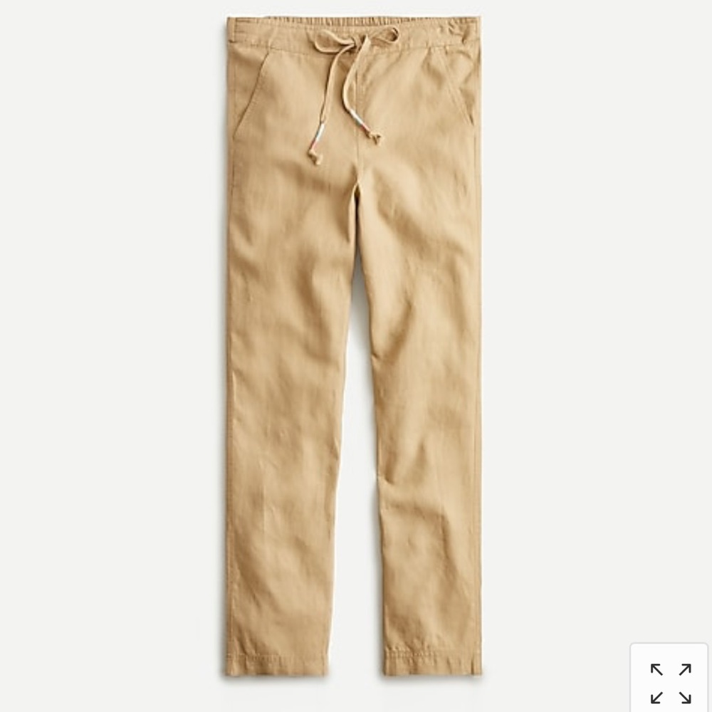 J Crew Tie-waist seaside pant in linen blend XL